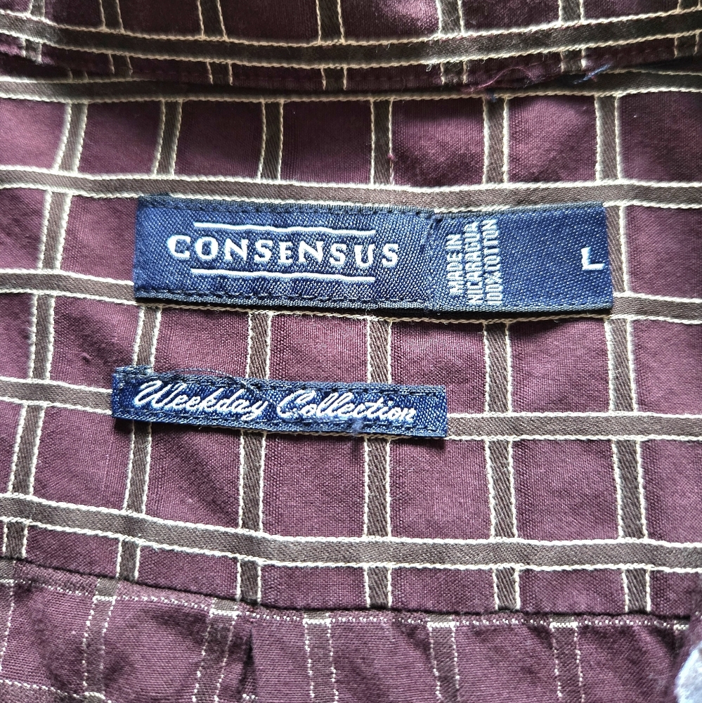 Consensus Windowpane Textured Button Down Shirt - Picture 8 of 12